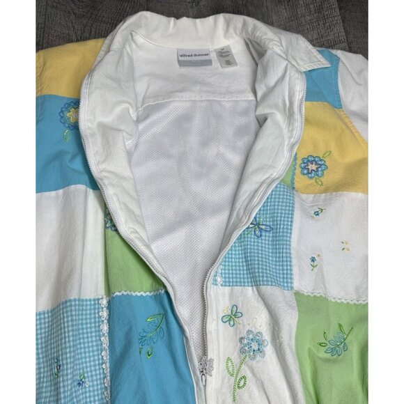Alfred Dunner Jacket Womens 14 Petite Zip Lined‎ Embellished Patchwork Pockets - Picture 5 of 10